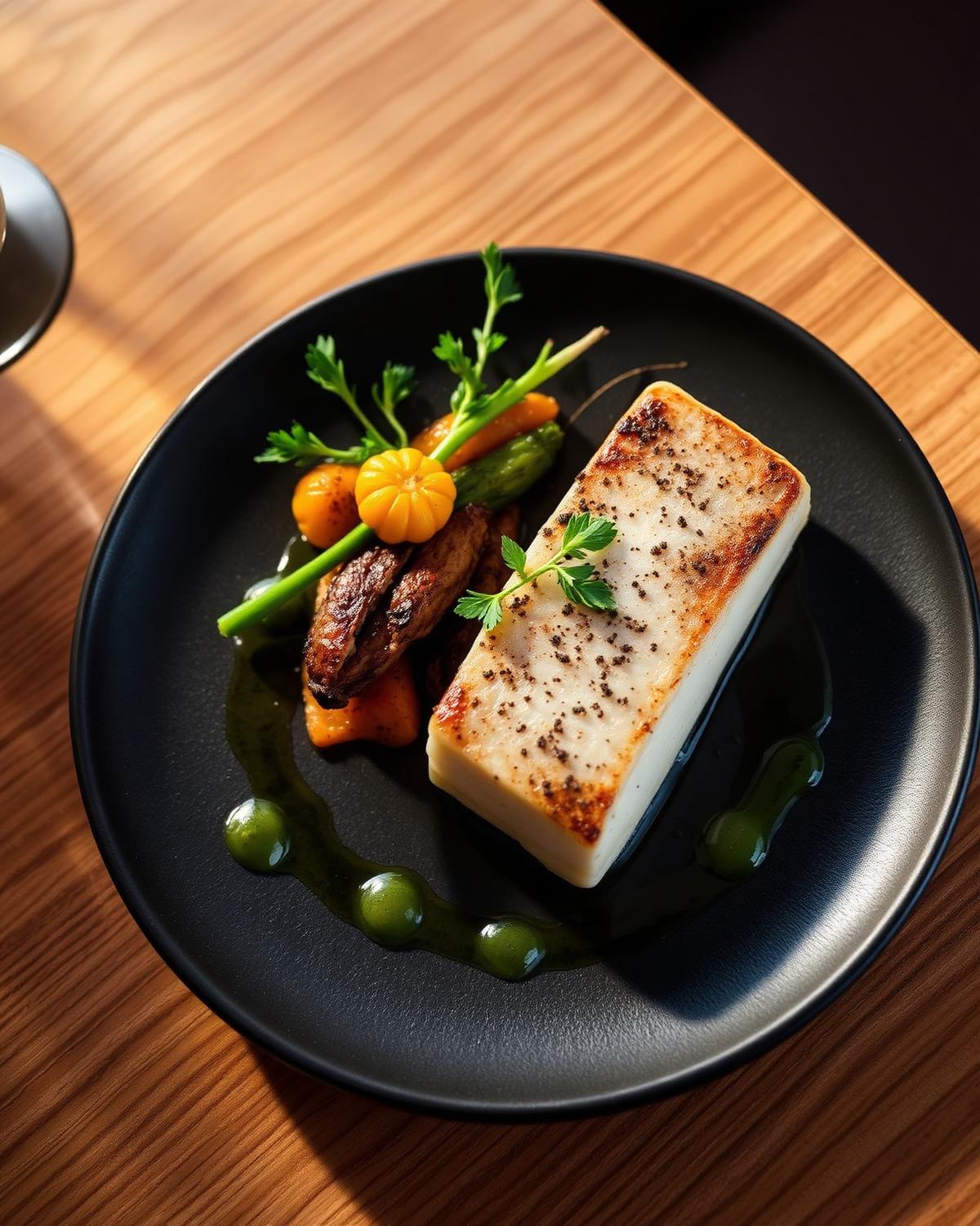Gebratener Fisch auf gedecktem Tisch am Wasser